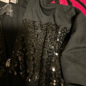 Quacker Factory Black Sequin Bomber Jacket